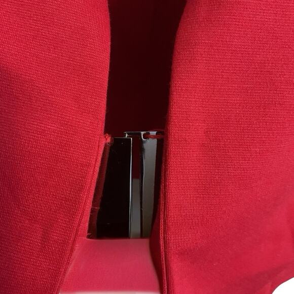 Jessica Howard Blazer Red Short Jacket Size 16 Y2K 3/4 Sleeve Career Holidays - Picture 5 of 11